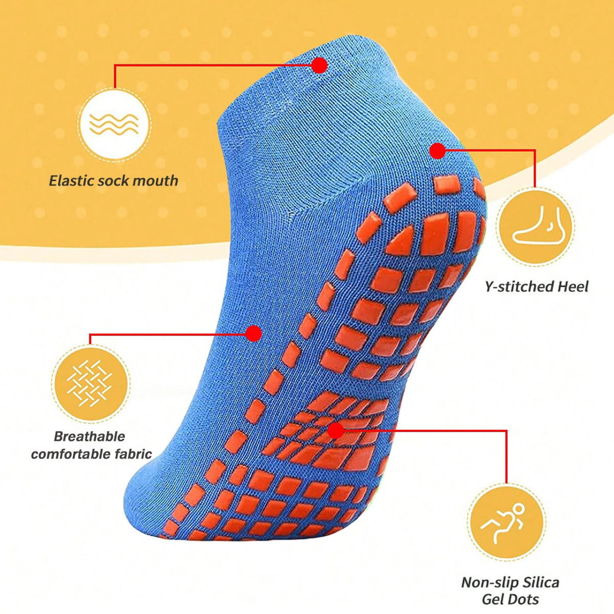 1/4 Pairs Unisex Silicone Non  - Trampoline Park Sock recensione e prezzo