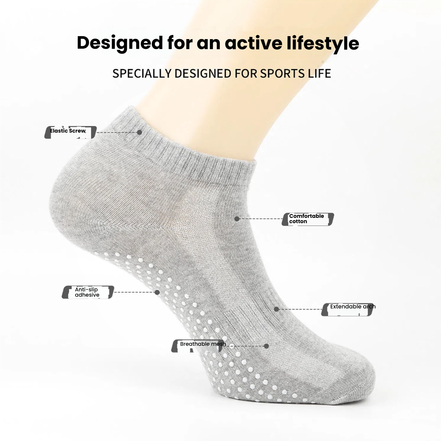 1pair/4pairs Black White Gray  - Trampoline Park Sock recensione e prezzo